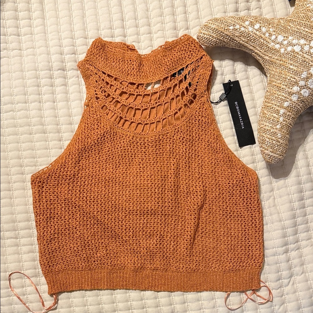 Zara Terracotta Crochet Tank Top